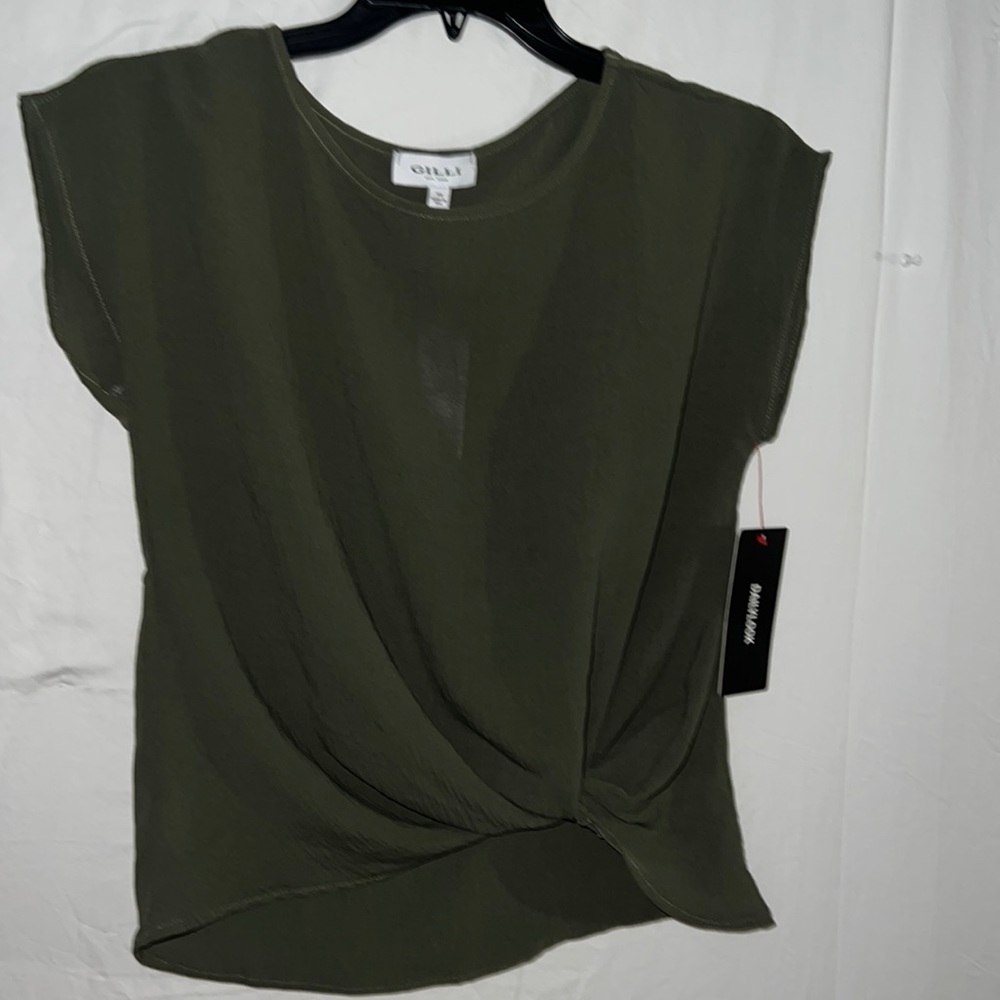 Women GILLI side, tired, short sleeve shirt, Green size X small
